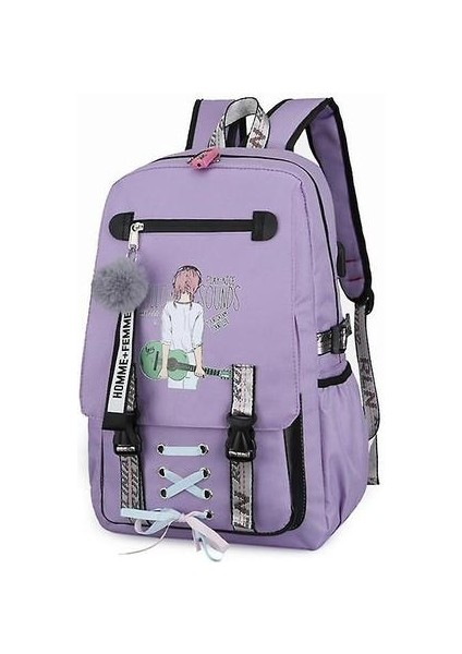 Gençler Için Moda Okul Çantaları (Mor A) (Yurt Dışından)