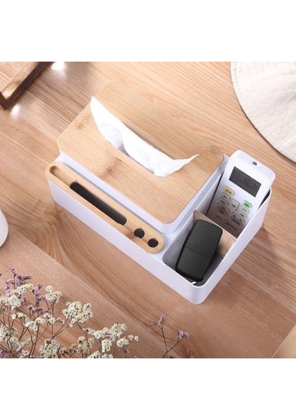 Depolama Doku Kutusu Telefon Tutucu Peçete Yatak Odası Dresser Bambu Araba Ofis Ev Dekor Yemek Odası Uzaktan Kumanda Masası Organizatör | Doku Kutuları (Yurt Dışından)