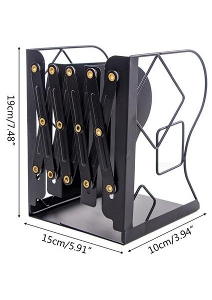 Geri Çekilebilir Kitap Desteği Standı Teleskopik Metal Bookend Raf Bookrack Organizer | (Yurt Dışından)