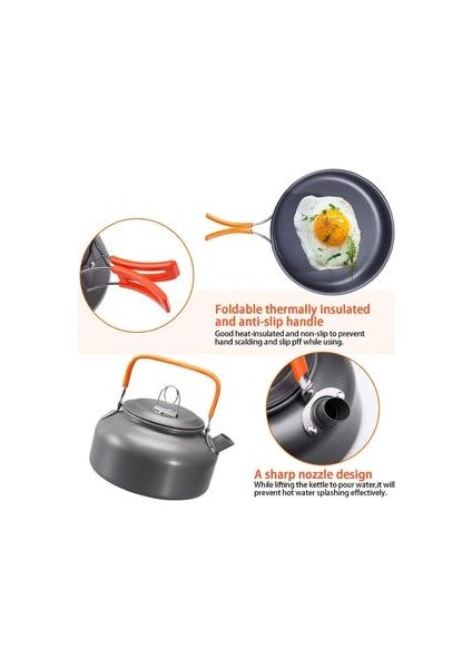 Kamp Tencere Seti Açık Çaydanlık Sofra Seyahat Mutfak Tencere Gereçleri Piknik Pişirme Ekipmanları Tencere Seti Kamp Malzemeleri | Açık Hava Tablosu (Yurt Dışından) fırsatları