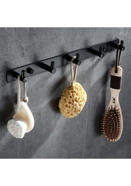 Katı Paslanmaz Çelik Siyah Elektrolik Kaplama Banyo Havlu Kanca Duvar Kanca Kapı Askı Elbise Robe Kanca Çok Fonksiyonlu | Robe Hooks (Yurt Dışından)