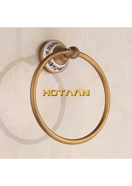 Banyo Havlusu, Sağlam Pirinç Duvar Monte Yuvarlak Antika Pirinç Havlu Yüzük ile Seramik, Havlu Askısı | Havlu Halkaları (Yurt Dışından) fiyatları