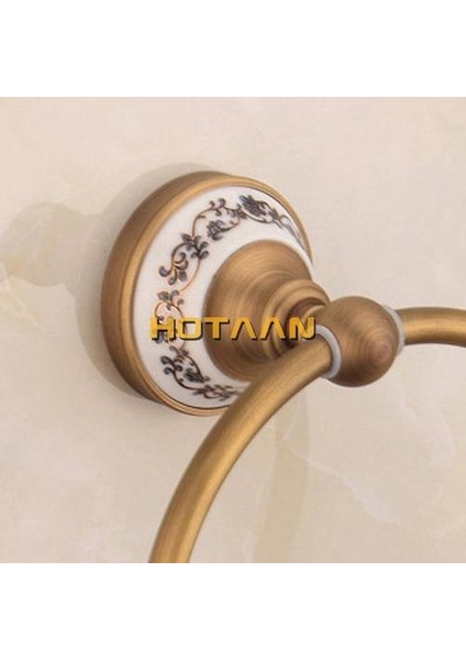 Banyo Havlusu, Sağlam Pirinç Duvar Monte Yuvarlak Antika Pirinç Havlu Yüzük ile Seramik, Havlu Askısı | Havlu Halkaları (Yurt Dışından) fırsatları
