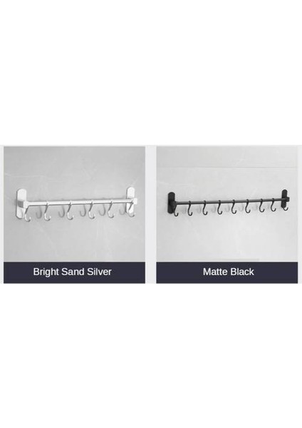 Gümüş 10 Kanca Basit Mutfak Kanca Yumruk Ücretsiz Çatal Raf Aracı Raf Siyah Hareketli Kanca Mutfak Eşyası Depolama Raf Tek Çubuk Kanca | Duvara Monte Mutfak Rafları (Yurt Dışından) fiyatları