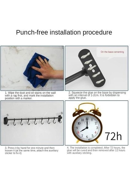 Gümüş 10 Kanca Basit Mutfak Kanca Yumruk Ücretsiz Çatal Raf Aracı Raf Siyah Hareketli Kanca Mutfak Eşyası Depolama Raf Tek Çubuk Kanca | Duvara Monte Mutfak Rafları (Yurt Dışından) modelleri