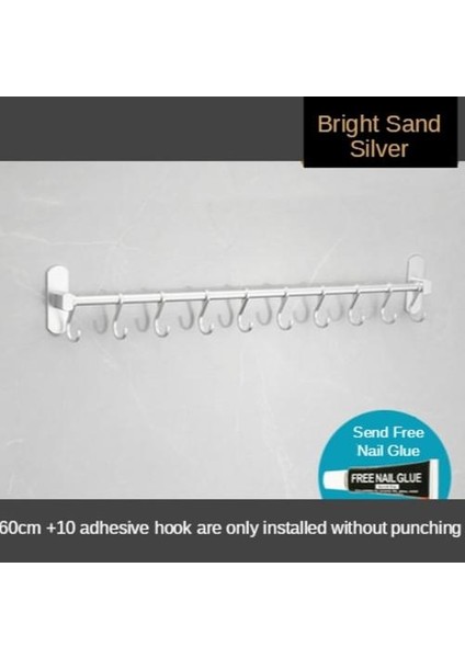 Gümüş 10 Kanca Basit Mutfak Kanca Yumruk Ücretsiz Çatal Raf Aracı Raf Siyah Hareketli Kanca Mutfak Eşyası Depolama Raf Tek Çubuk Kanca | Duvara Monte Mutfak Rafları (Yurt Dışından) fırsatları