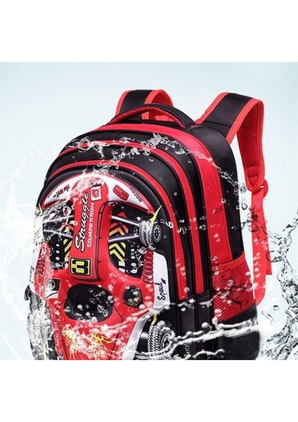 3D Suya Dayanıklı Erkek Sırt Çantası Sevimli Araba Karikatür Okul Kitap Çantası (Sarı) (Yurt Dışından) fırsatları