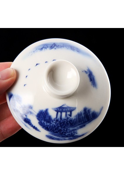 Mavi ve Beyaz Porselen Ofis Teacups Kapaklı Filtre Seramik El Boyalı Su Bardağı Ev Drinkware Hediyeler | Çay Bardakları (Mavi) (Yurt Dışından) fiyatları