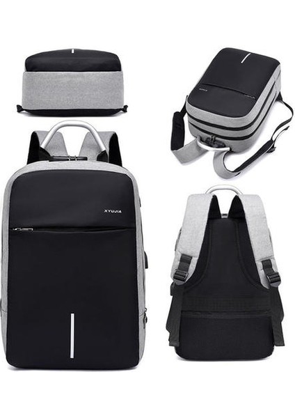 Moda Su Geçirmez Çok Fonksiyonlu Anti-Hırsızlık Şifre Kilidi USB Şarj Sırt Çantası Dizüstü Rahat Sırt Çantaları Iş Seyahat Çantası (Yurt Dışından)