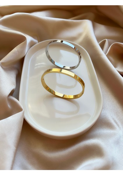 Düz Gold Çelik Kelepçe Bileklik fırsatları