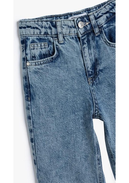 Kız Çocuk Kot Pantolon Beli ve Paçası Lastikli Pamuklu - Jegging Jean modelleri