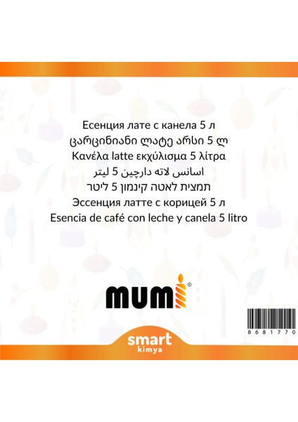 Tarçınlı Latte Mum Esansı 5 Litre fiyatları