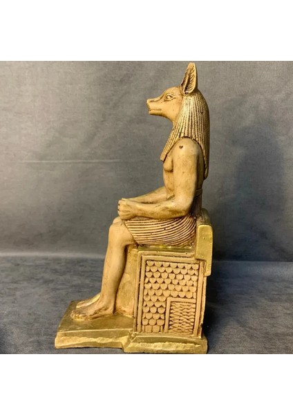 El Yapımı 2'li Anubis Figürü Dekoratif Biblo - 7 x 24 cm