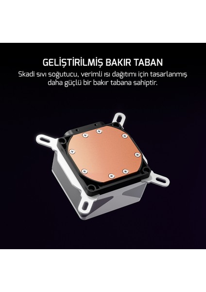 Skadi Square 360 ARGB Beyaz (RGB Borulu) 360mm Cpu Sıvı Soğutma