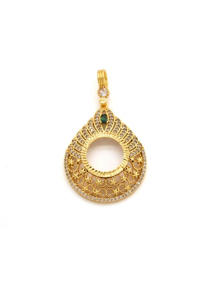 Çeyrek Altın Çerçeveli Kolye Ucu Altın Kaplama TGR-692