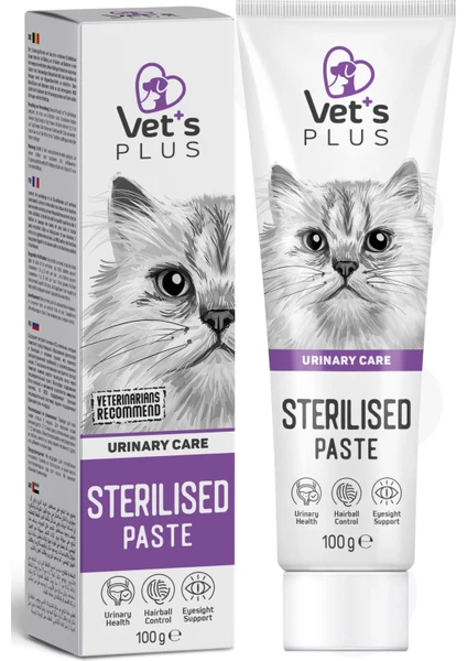 Vet's Plus Sterilised Malt Macun 100gr (Kısır Kediler için Tüy Yumağı Önleyici)