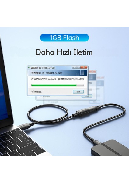 Jasoz 1mt USB Uzatma Kablosu Dişi Erkek Uzatma Kablosu Usb3.0 Male To Usb3.0 Veri Aktarım Kablosu
