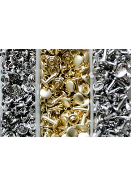 KLİNKSHOP Rivet 7 mm Antik Sarı Kendin Yap Kiti, Çanta, Cüzdan, Kemer, Kot Pantolon, Için Çekiçle Uygulama Aparatları ve 25 Adet Malzeme (Takım)-Paslanmaz Pirinç