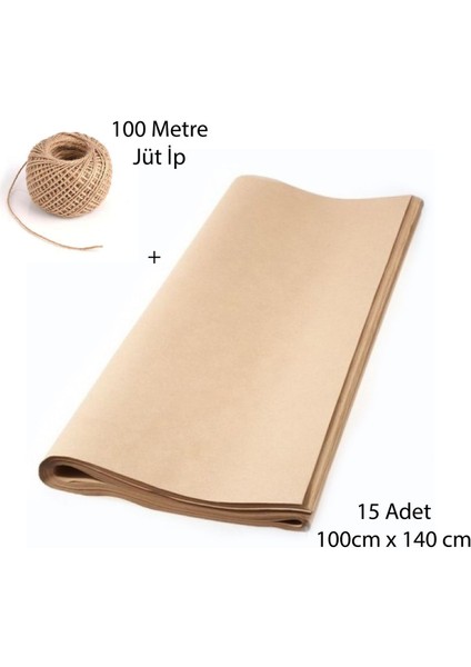 Kraft Kağıt, Çeyiz Paketleme, Ambalaj Kağıdı - 100X140 cm (15 Adet)
