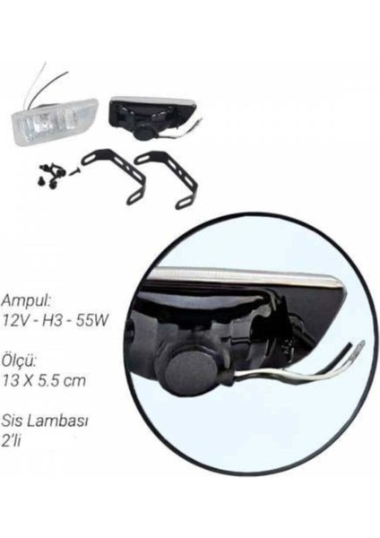 Universal Efsane Kasa Toyota Tip Sis Lambası 12V 2 Adet Sarı