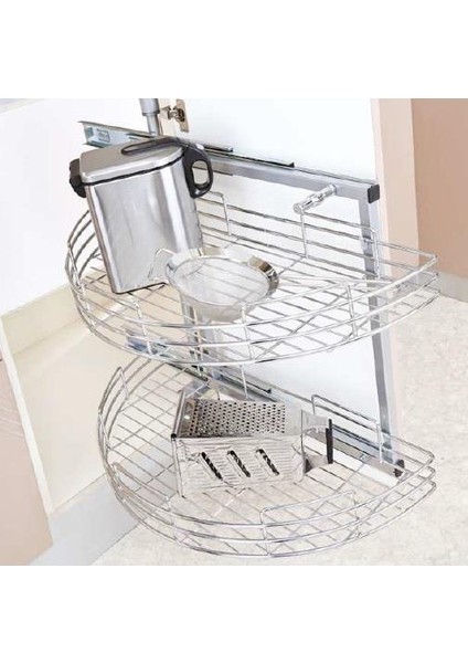 Çağdaş 1/2 Kör Köşe Raylı Döner Sepet 34 cm