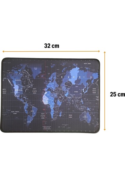 Buffer® 25X32 cm Küçük Boy Mouse Pad Dünya Haritası