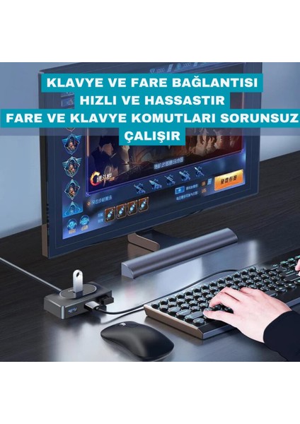 Jasoz 30CM 4in1 Type-C To USB Çoğaltıcı Hub Type-C To 4x Usb3.0 Mouse Yazıcı Klavye Okuyucu