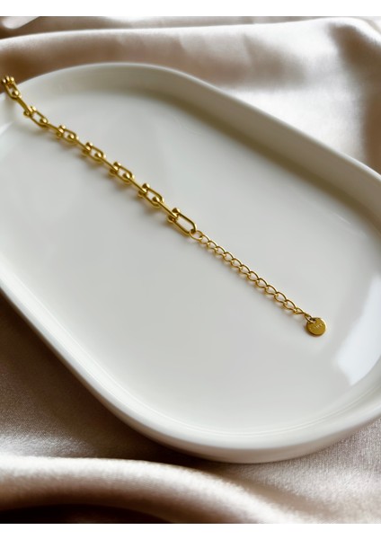 Kalın Düğüm Zincir Gold Çelik Bileklik fırsatları