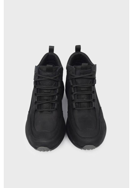 BUL-250058 Siyah Nubuk Erkek Bağlı Yarım Bot indirimleri