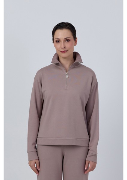 Yaka Fermuar Detaylı Sweatshirt 084