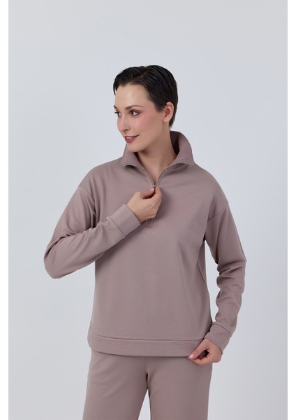 Yaka Fermuar Detaylı Sweatshirt 084