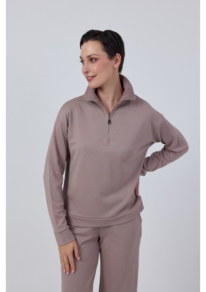 Yaka Fermuar Detaylı Sweatshirt 084