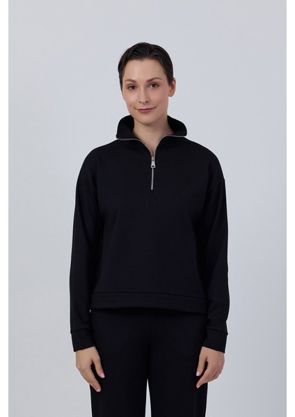 Yaka Fermuar Detaylı Sweatshirt 084