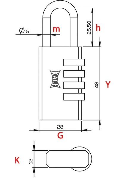 4 Basamaklı Şifreli Asma Kilit Prinç 28 mm modelleri