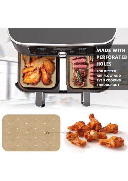 400 Adet Hava Fritöz Kağıdı Hava Deliği Hava Fritöz Parşömen Kağıt Gömlekleri Ninja DZ201, DZ401 Çift Hava Fritöz Aksesuarları (Yurt Dışından) fırsatları
