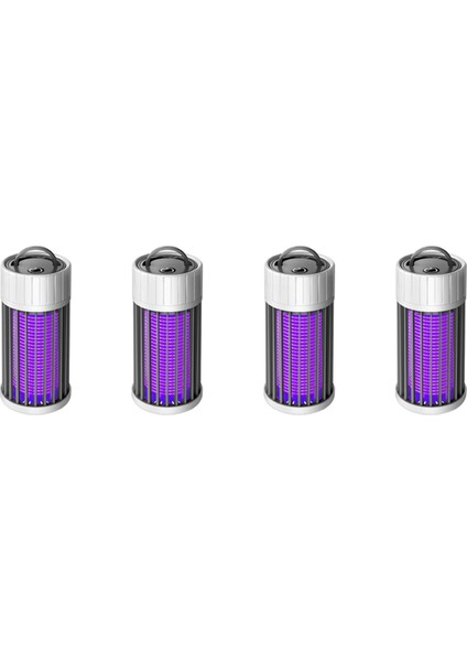 4x Böcek Öldürücü ve Böcek Sinek Çekici Tuzak ve LED Kamp Feneri, Usb/güneş Enerjisi ile Şarj Edilebilir, Böcek Sinek Tuzakları Gri (Yurt Dışından)
