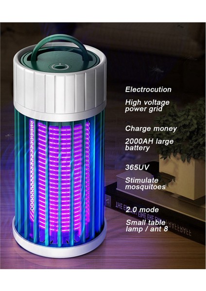 4x Böcek Öldürücü ve Böcek Sinek Çekici Tuzak ve LED Kamp Feneri, Usb/güneş Enerjisi ile Şarj Edilebilir, Böcek Sinek Tuzakları Gri (Yurt Dışından)