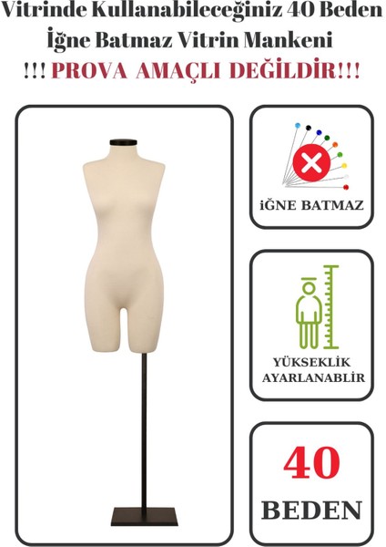 Pantolon Giyebilen 40 Beden Vitrin Amaçlı Terzi Mankeni Vitrin Mankeni