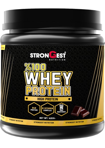 Whey Protein 420 gr 14 Servis Çikolata Aromalı %100 Whey Protein Tozu