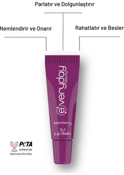 Böğürtlen 3 Etkili Dudak Bakım Lip Balmı Nemlendirici, Besleyici, Parlak Görünüm 10 ml modelleri