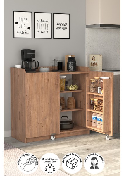 Çok Amaçlı Dolap Gökçe Erzak Dolabı Kiler Dolabı Mutfak Dolabı Çam