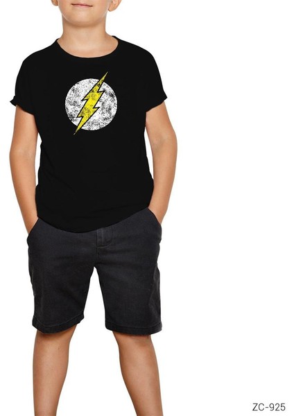 Flash Logo 2 Siyah Çocuk Tişört