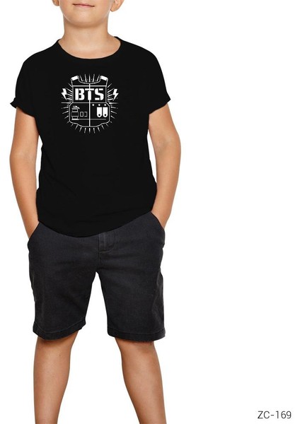 Bts Sheild Logo Siyah Çocuk Tişört