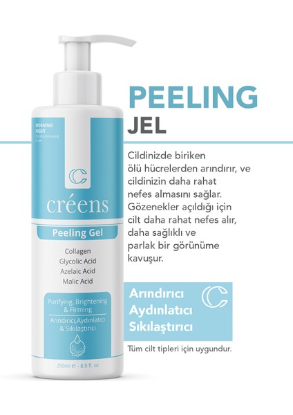 Peeling Kolajen Yüz ve Vücut Jeli Arındırıcı, Aydınlatıcı 250 ml