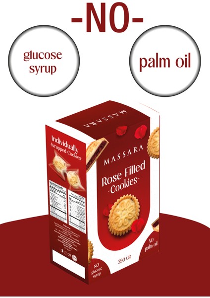 Gül Yaprak Dolgulu Tekli Sargılı Kurabiye 250 gr fiyatları