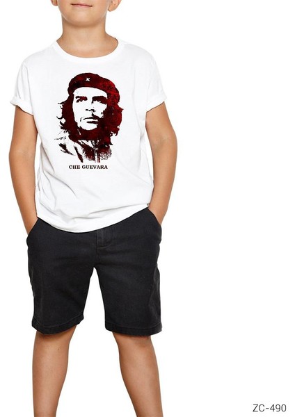 Che Guevara Red Beyaz Çocuk Tişört