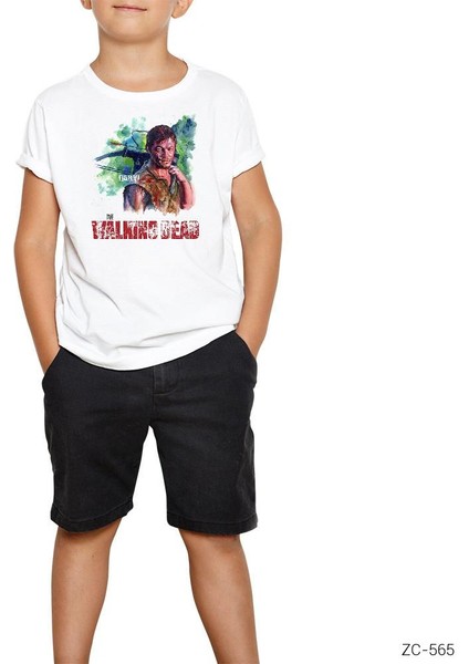 The Walking Dead Daryl Painting Beyaz Çocuk Tişört