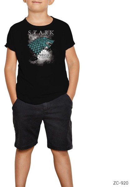 Game Of Thrones Stark Sky Siyah Çocuk Tişört