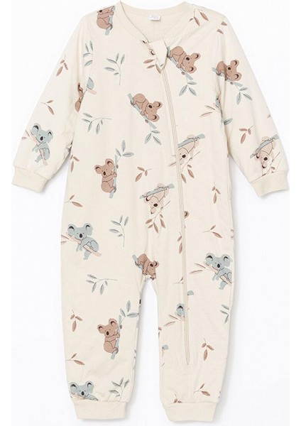Baby Bej 1.6 Tog Baskılı Erkek Bebek Tulum