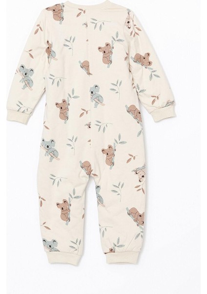 Baby Bej 1.6 Tog Baskılı Erkek Bebek Tulum